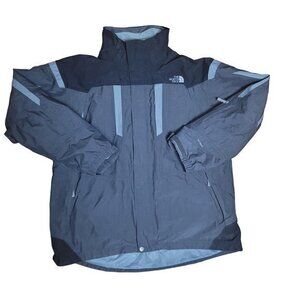 The‎ North Face Mens Large Grey Full Zip Hyvent Jacket Multiple Pockets